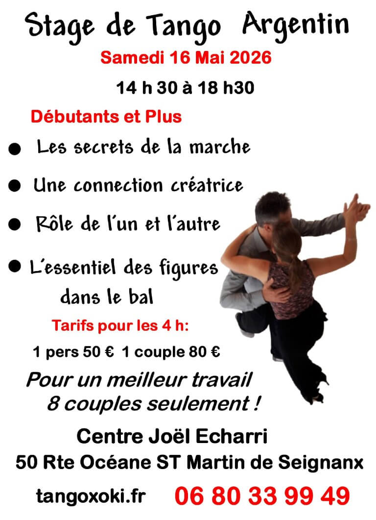 Stage de tango argentin 16 mai 2026