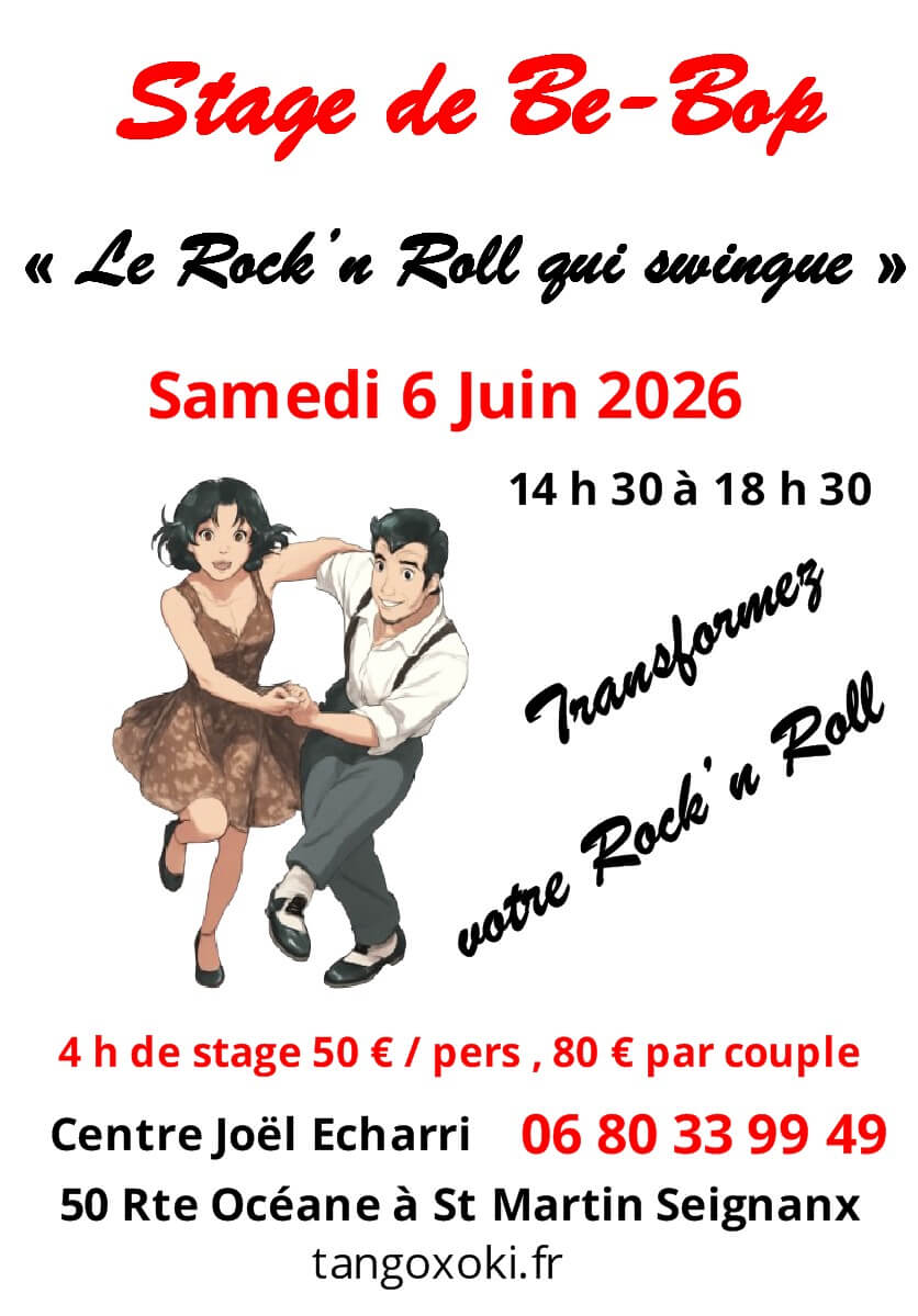 Stage de Be-bop samedi 06 juin 26